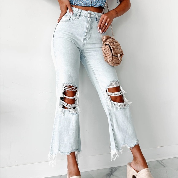 Vervet - Light Wash Crop Flare Denim - Picture 7 of 15